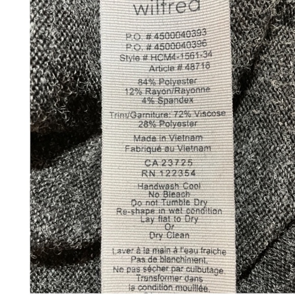 ARITZIA Wilfred Sherbrooke Asymetrical Slouchy Oversize Long Sleeve Sweater Sz L - Picture 7 of 9